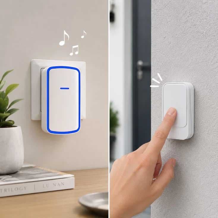 Bežično kućno zvono 230V sa kinetičkim tasterom 100 m – 38 melodija Home