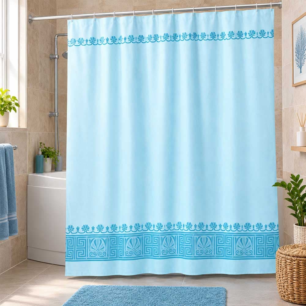 Jednodelna zavesa za kadu i tuš kabinu Crown Plava 180x200