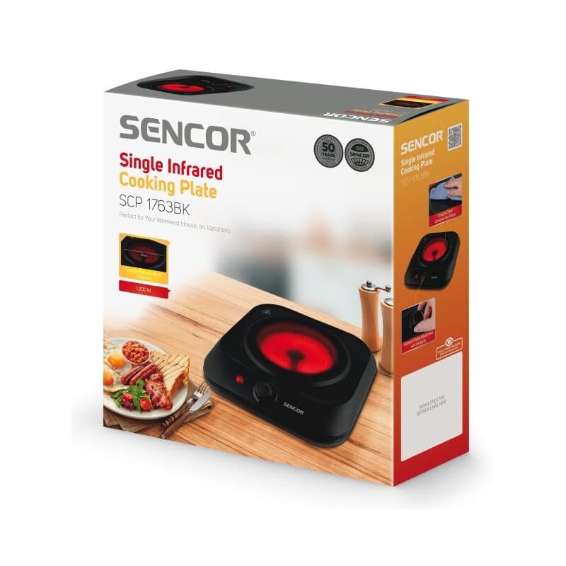 Infracrveni staklokeramički rešo Sencor SCP 1763BK, 1200W