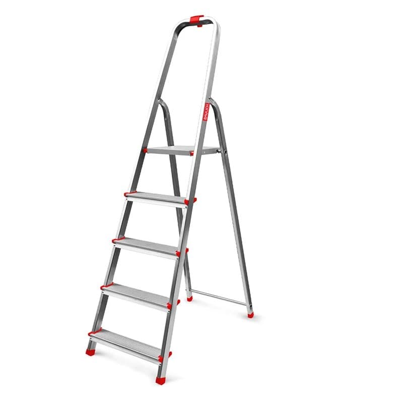 BAULICH Aluminijumske Kućne Merdevine 4+1, 5 Stepenika, Radna Visina 2,97m