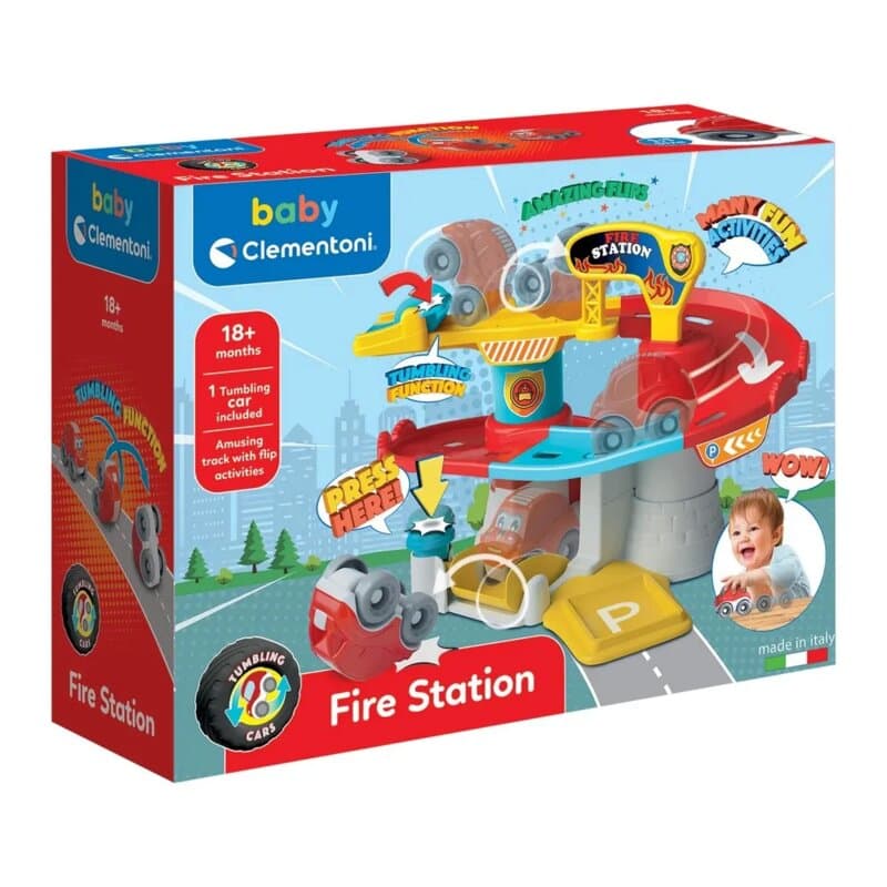 Clementoni Baby Tumbling Car New Garage - edukativna igračka garaža za bebe