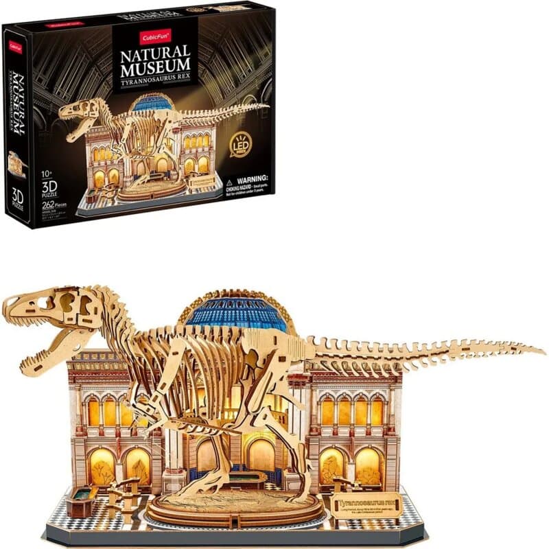 CubicFun 3D Puzzle T-Rex sa LED osvetljenjem – Muzejska kolekcija