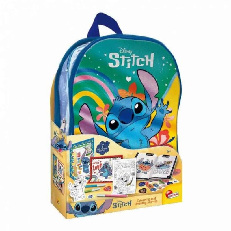 Stitch Kreativni Ranac Pop Up – Lisciani, set za crtanje i ukrašavanje