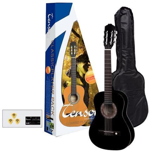 Tenson starter set classic guitar ¾ Player Pack Black