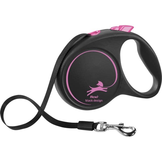 Povodac za pse do 25kg Flexi Black Design 5m balck/pink TRIXIE 12366