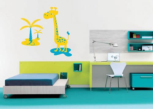 Zidni tatoo Mrs Giraffe D01 103x120cm D72D6D FFA600