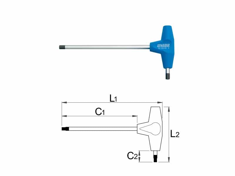 UNIOR Izvijač imbus s T ručicom - 3.5mm, hromiran + Polipropilen 687102 607163