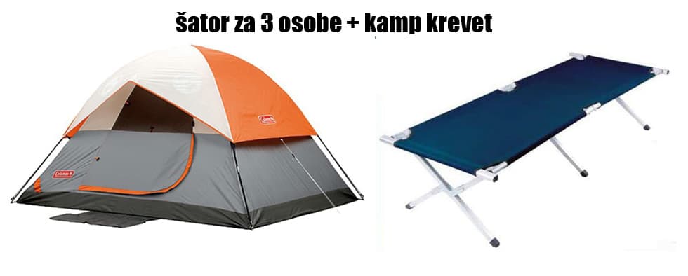 Šator Coleman za 3 osobe + kamp krevet