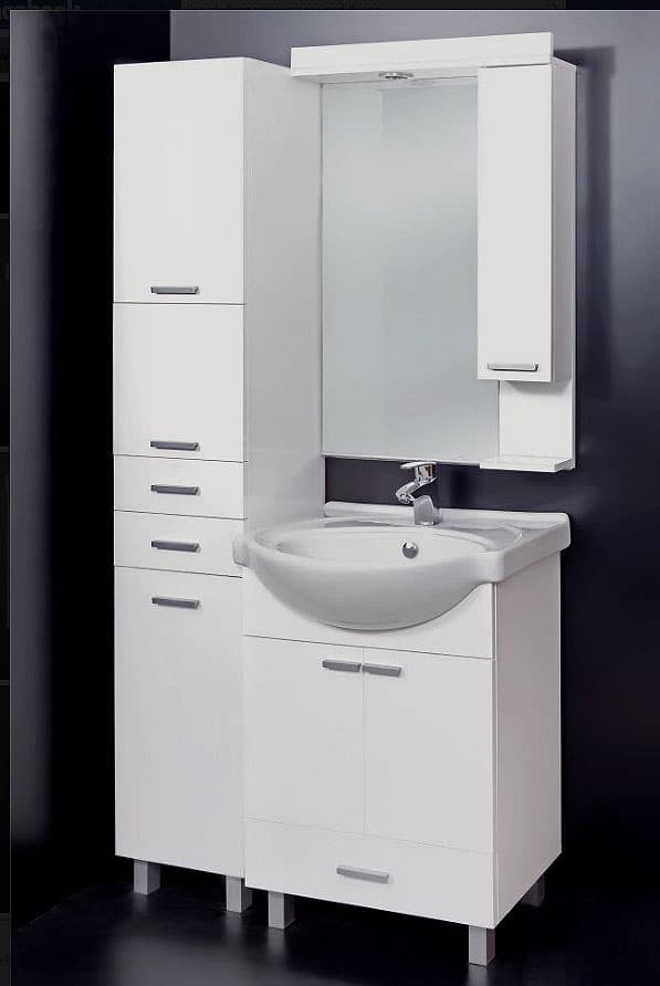 Nameštaj Za Kupatilo - Komplet - Ormarić, Umivaonik sa ormerićem, Viseća Polica sa Ogledalom - Valensia 650