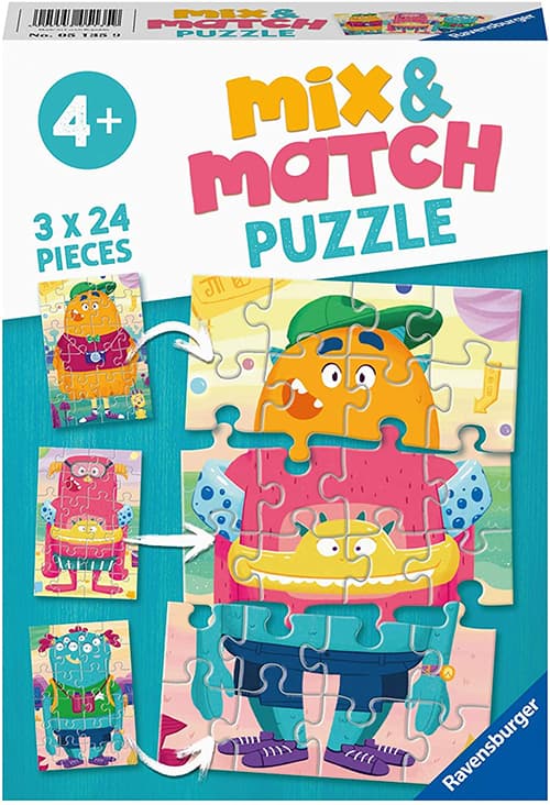 Ravensburger Slagalice 3x24 dela Mix and Match Čudovišta 05135