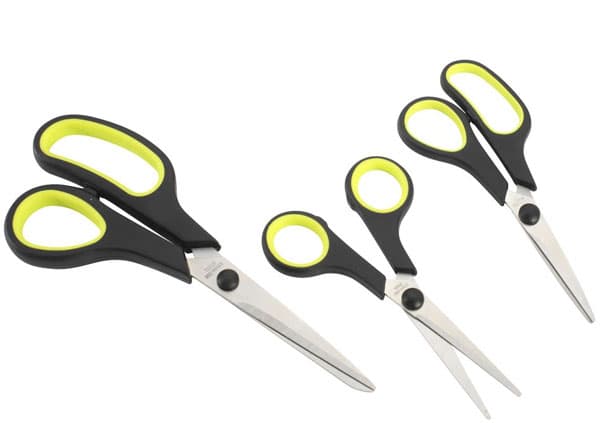 Makaze Salka sa gumenim ručkama 3kom crna/limeta