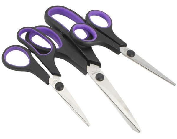 Makaze Salka sa gumenim ručkama 3kom crna/ljubičasta