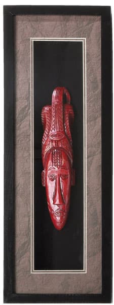 Uramljena Afrička maska AFFALA 15x45cm Crvena