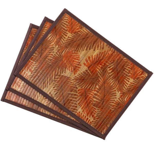 Stoni podmetači od bambusa 33x45cm lišće 4 komada