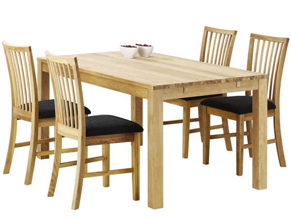 Trpezarijska garnitura od hrastovine Orion sto + 4 stolice