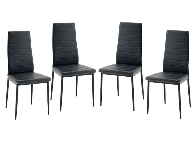 Četiri Trpezarijske stolice Devon veštačka koža crna