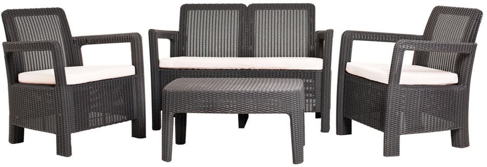 Espirito Grey Baštenska Garnitura - 2 Fotelje, Sto i Dvosed