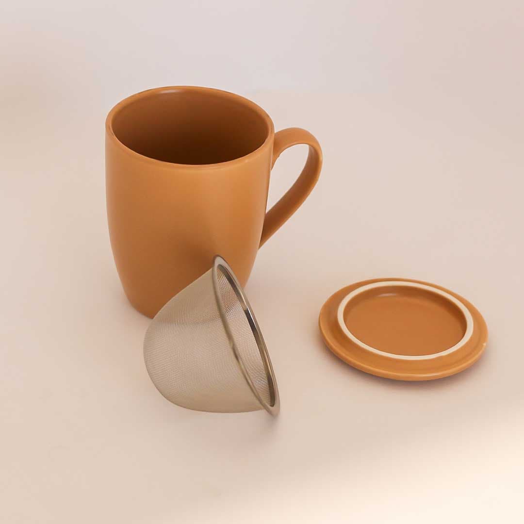 Texell šolja za čaj sa infuzerom i poklopcem TTMI-330 bež