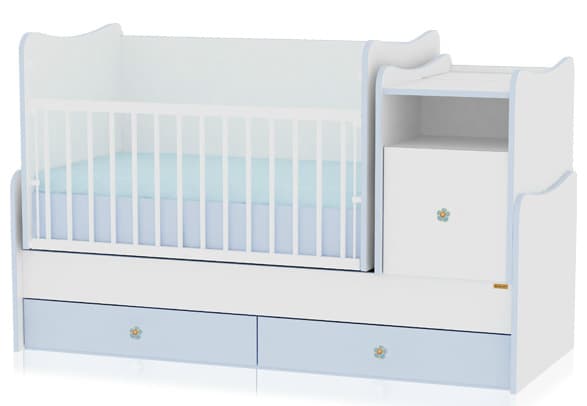 Lorelli Drveni krevetac za bebu Trend Plus White Blue