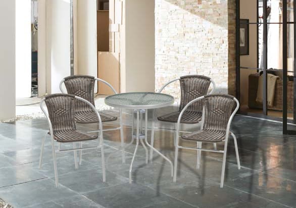 Garnitura od Ratana PE - 4 Stolice + Sto Adria