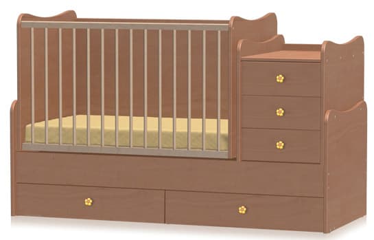 Lorelli Drveni krevetac za bebu Maxi Plus Cherry