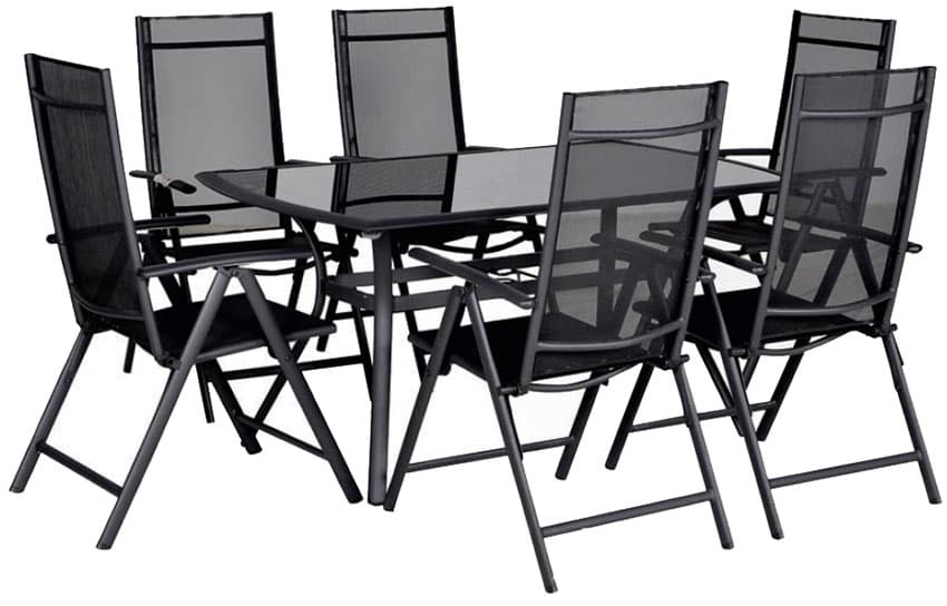 Baštenska Garnitura Linz - 6 Stolica i Sto sa Staklom