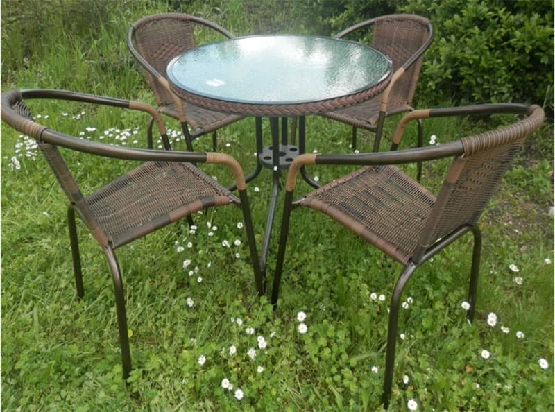 Garnitura Za Dvorište i Terasu Fidel3 - 4 Stolice i Sto sa Staklom