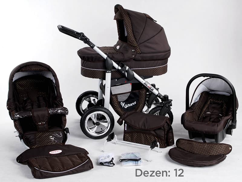 Kunert Kolica za bebe Silver Set 3u1 12