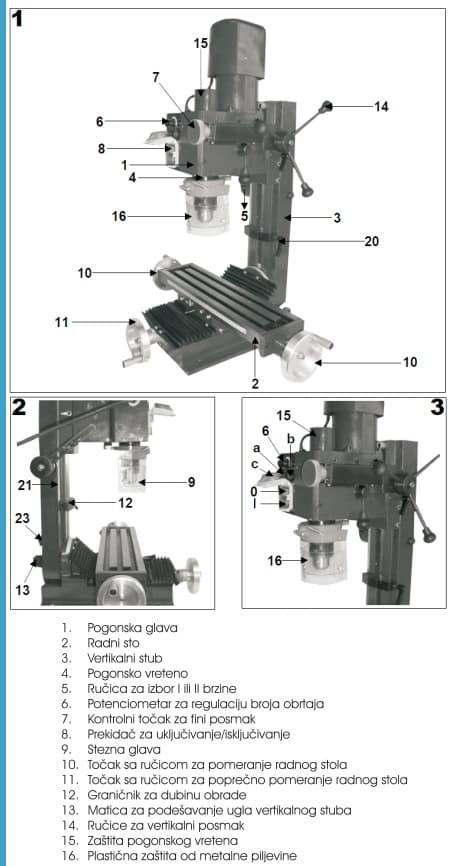 Stacionarna glodalica za metal W-MBF 300 74950030