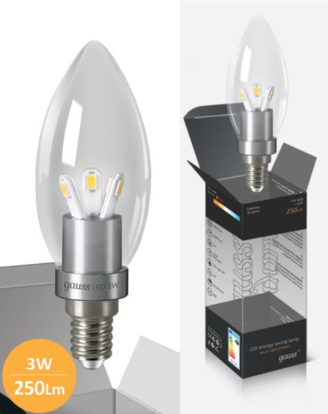 Štedljive LED sijalice 10 kom. Gauss E14 3W 220V 2700K HA103201103
