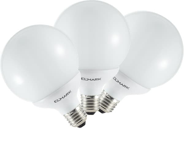 Štedljiva sijalica Elmark Globe 15W E27 6400K 99280093 3kom.