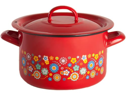 Metalac duboka šerpa sa poklopcem Summer crvena 18cm 123437