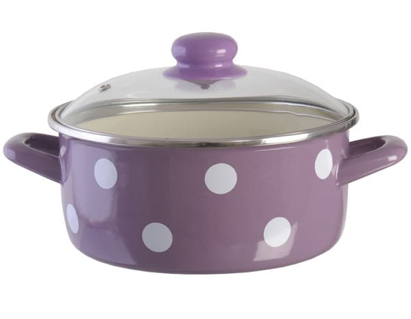 Metalac Plitka šerpa Novum sa poklopcem 16 cm ljubičasta sa tufnama 147422