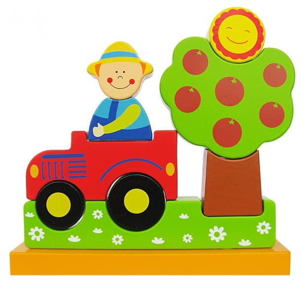 Drvene kocke sa magnetima 4Kids Zemljoradnik 22564