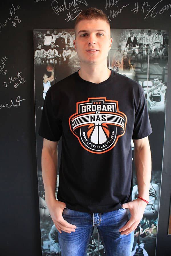 Grobari Za Nas Majica KK Partizan Crna XXL