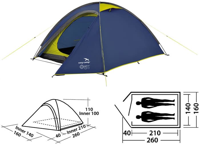 Šator za dve osobe Easy Camp Meteor 200 New 120111