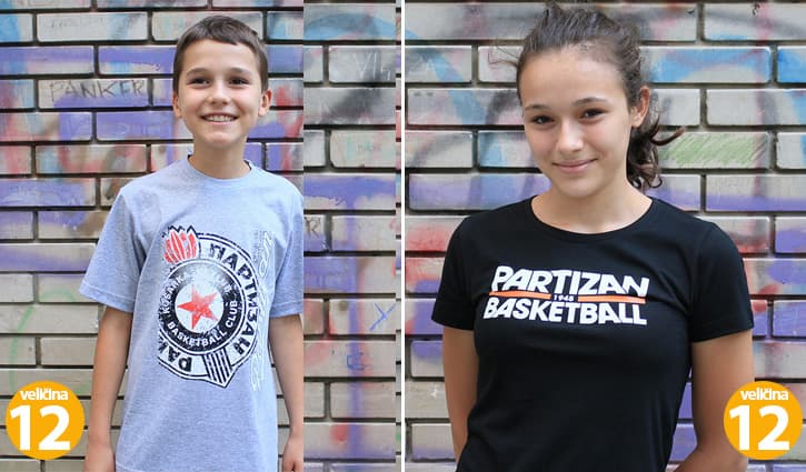 Akcija 2 za 1200 din Decije majice KK Partizan veličine 12 i 12