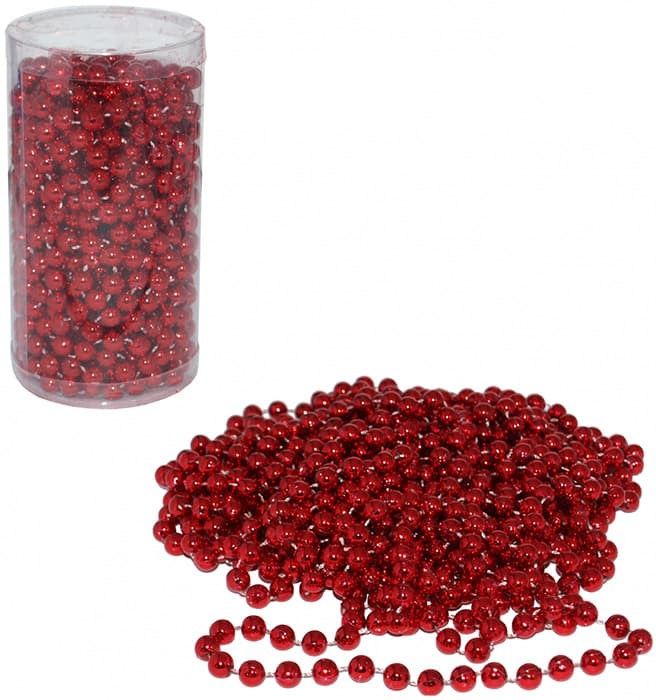 Perlice Za Ukrašavanje Jelke Lančić Crveni 10 m