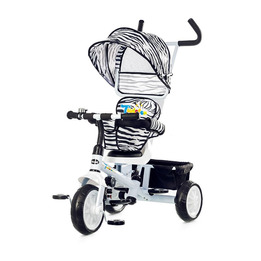 Chipolino tricikl - guralica TWISTER Bela - šara Zebra