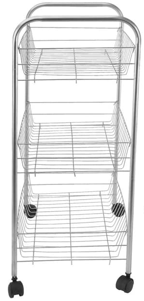 Polica sa točkićima siva