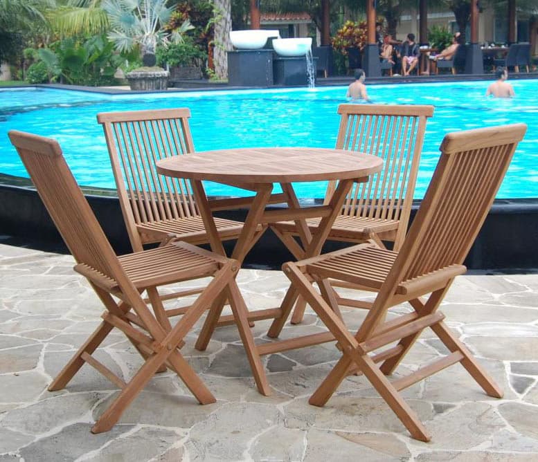 Garnitura od tikovine Myanmar - sklopiva