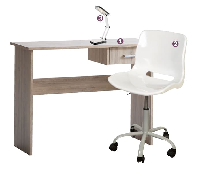 Komplet za radnu sobu - radni sto - stolica i led lampa