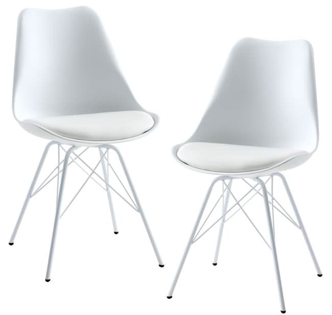 Dve trpezarijske stolice Klara bela