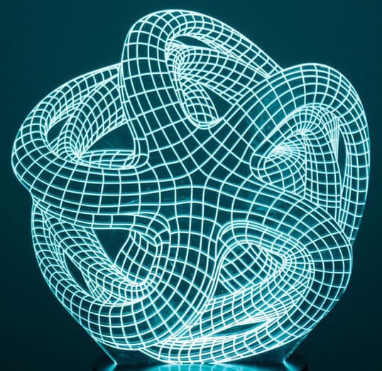 Black Cut 3D LED Lampa White Star