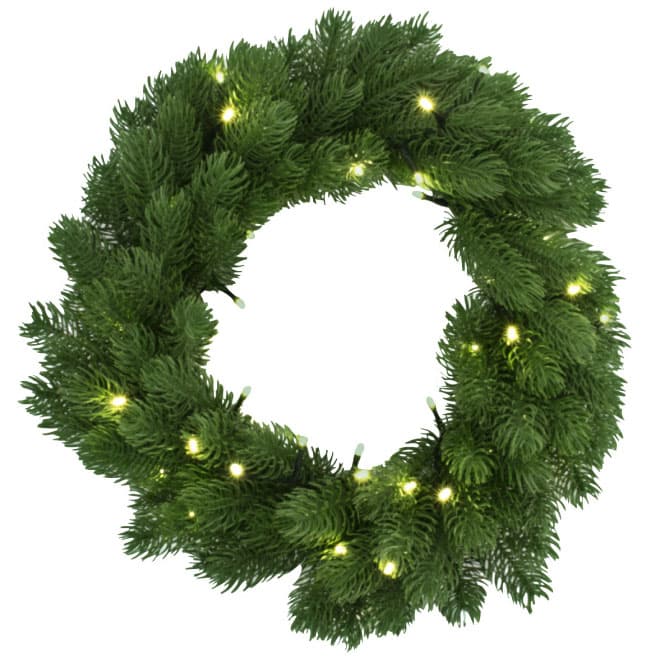 Novogodišnji venčić sa LED sijalicama 40cm