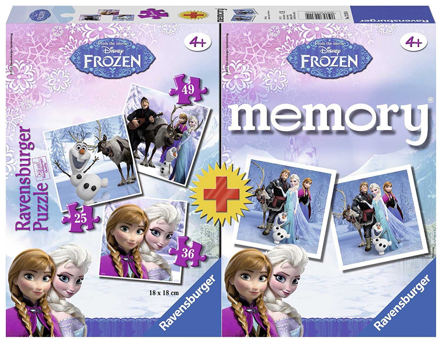 RAVENSBURGER puzzle + društvena igra Memorija - Disney - Frozen RA22311
