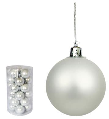 Novogodišnji ukrasi Kugle 5cm Set 30 komada Sivi