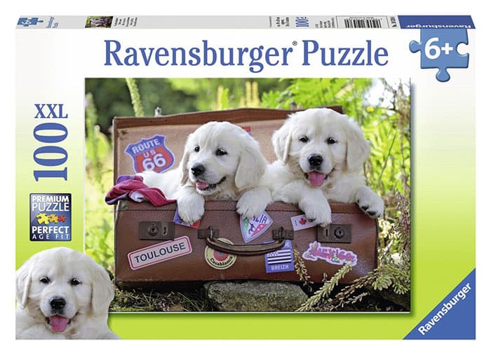 Ravensburger puzzle puzle - XXL - Životinje - Kučići - Travelling Pups 100 delova RA10538