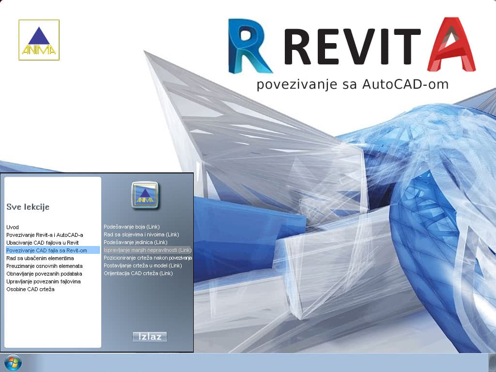 Multimedijalni kurs Revit – povezivanje sa AutoCAD-om