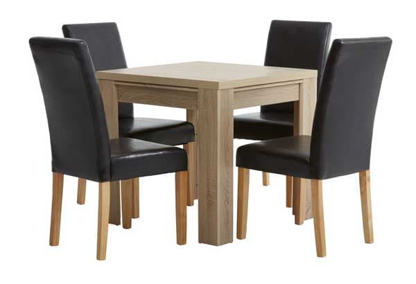 Trpezarijska garnitura Nela Sto i 4 stolice braon